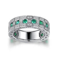 luxury green cz wedding bands female rings simple and elegant lady accessories anniversary party ring gift trendy jewelry