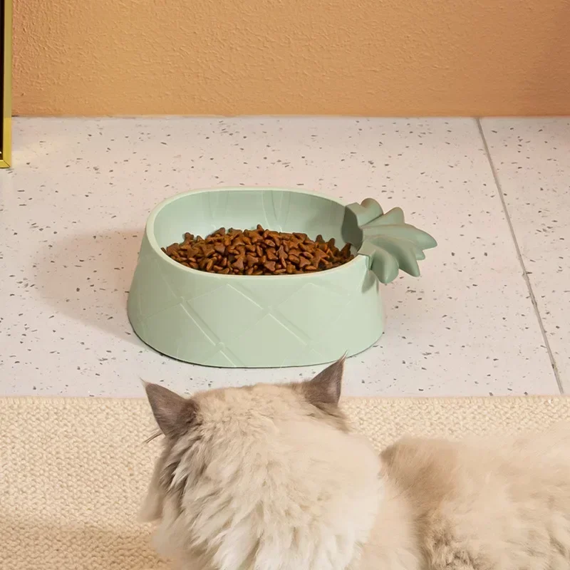 Миска для кошек милый ананас нескользящая миска маленьких собак защита шеи воды