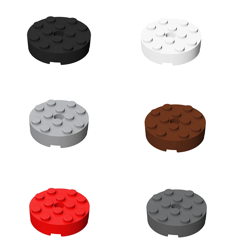 Строительные блоки Pinlepai 87081 4x4 круглые с отверстиями Moc детали кирпичи белые