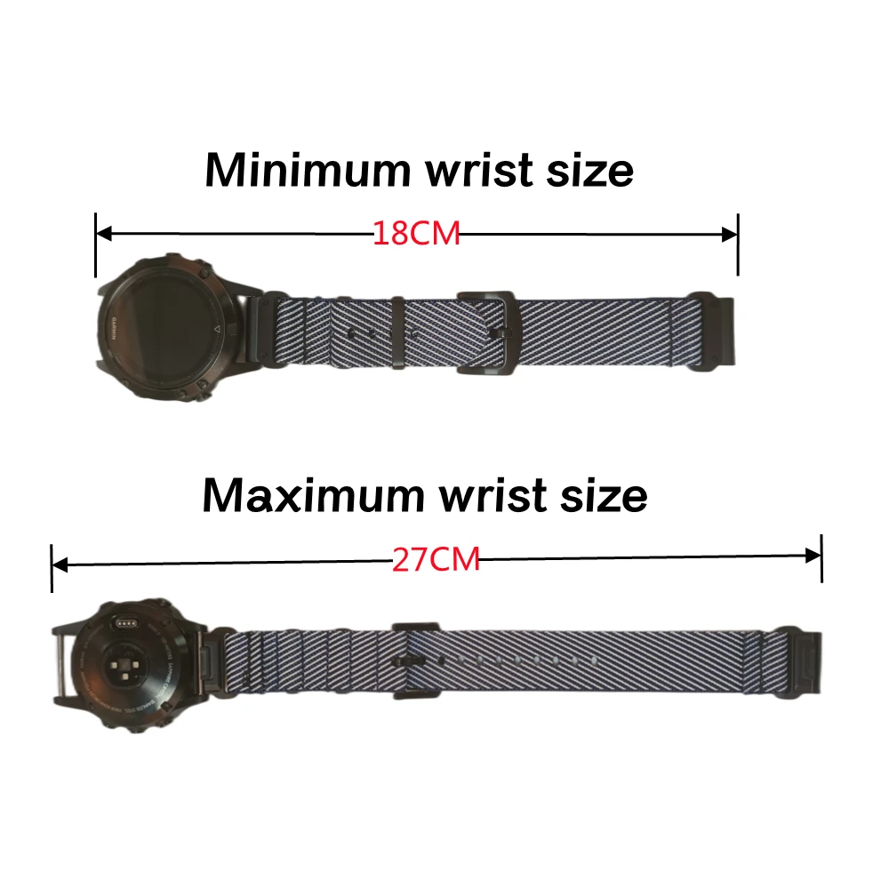 22mm Stripe Nylon Strap Wristband For Garmin Fenix5/5Plus/6/6Pro/7/Instinct1 2 Watch Band Quick Release Bracelet enlarge