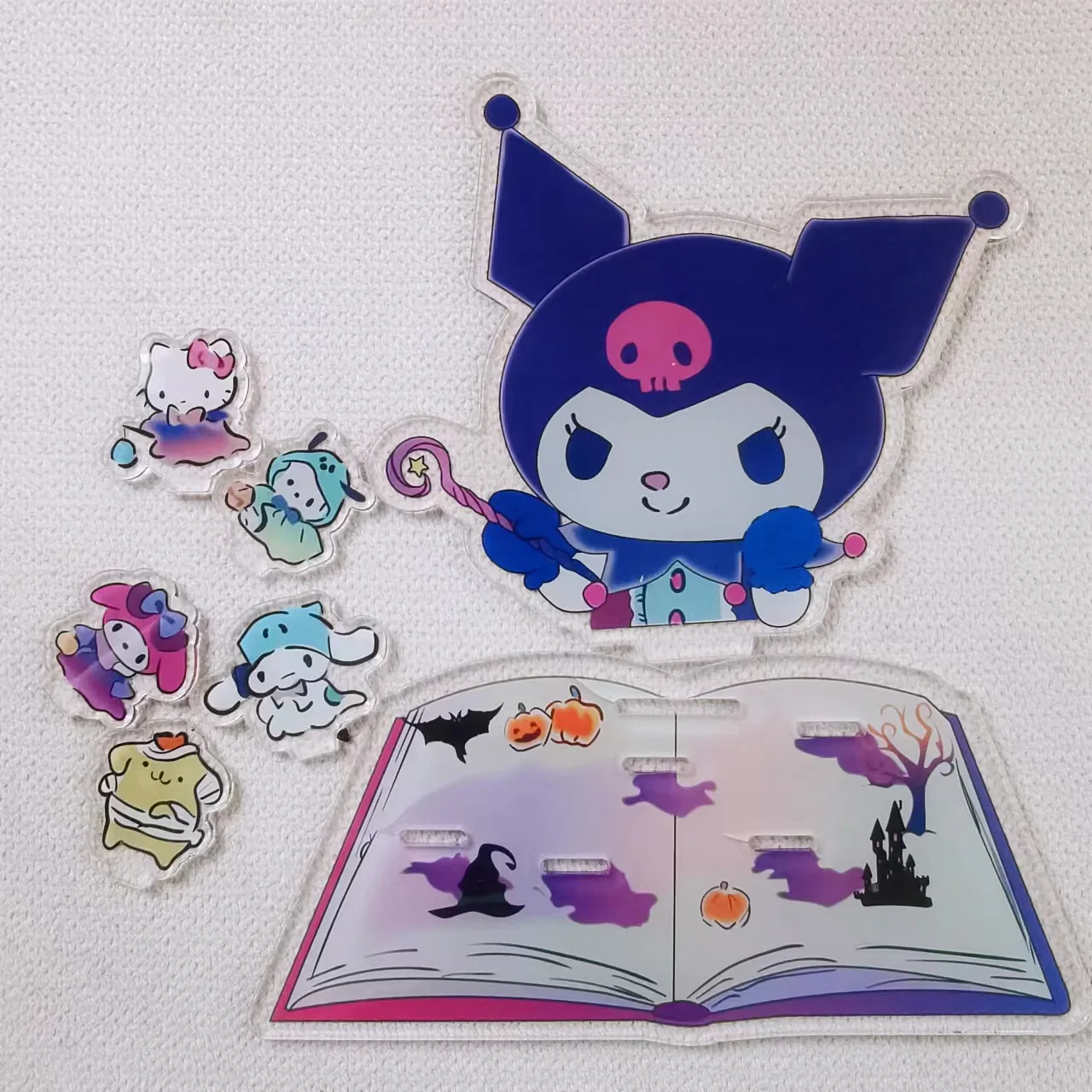 

Sanrioed Kuromi Melody Cinnamorol акриловая модель игрушки мультфильм Hello Kitty кукла милая настольная декорация стоячий знак брелок аксессуары