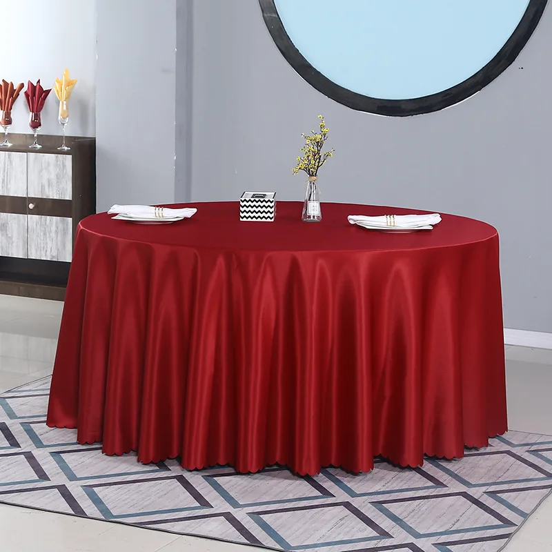

Monochrome Plain Tablecloth for Hotel and Restaurant, Modern and Simple, Banquet Fabric, Large and Round Meal