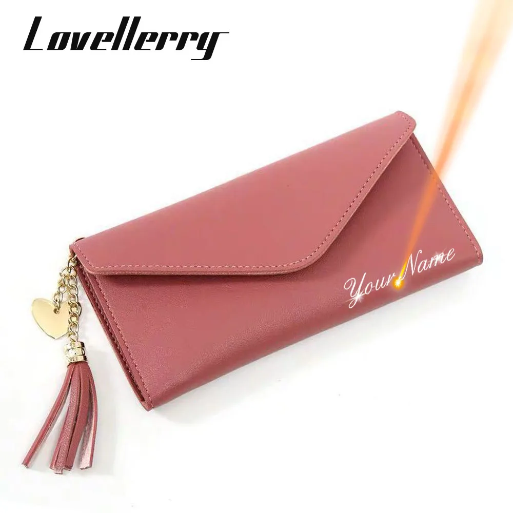 

2022 Long Women Wallets Free Name Customized New Fashion Cute Quality PU Female Wallets Photo Holder Card Holder Female Purse