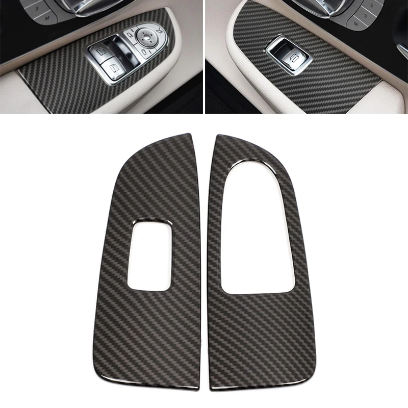 

Для Mercedes Benz V Class V250 V260 2015 - 2020 ABS Текстура углерода кнопка переключения стеклоподъемника Панель рамки Защитная отделка