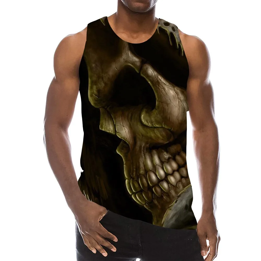 

Men's Skeleton Graphic Tanks 3D Top Holiday Tees Horror Sleeveless Womens Boys Streetwear 2021new Skull Tank Tops