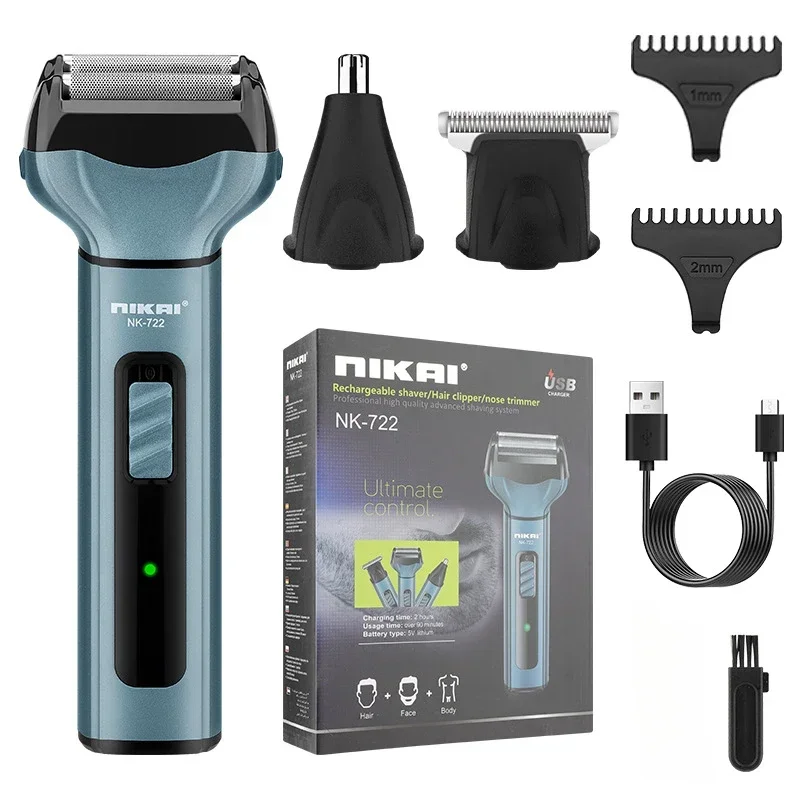 

NIKAI NK-722 Three-in-one Multifunctional Electric Shaver Home Hair Clipper Set Men's Razor Nose Hair Trimmer