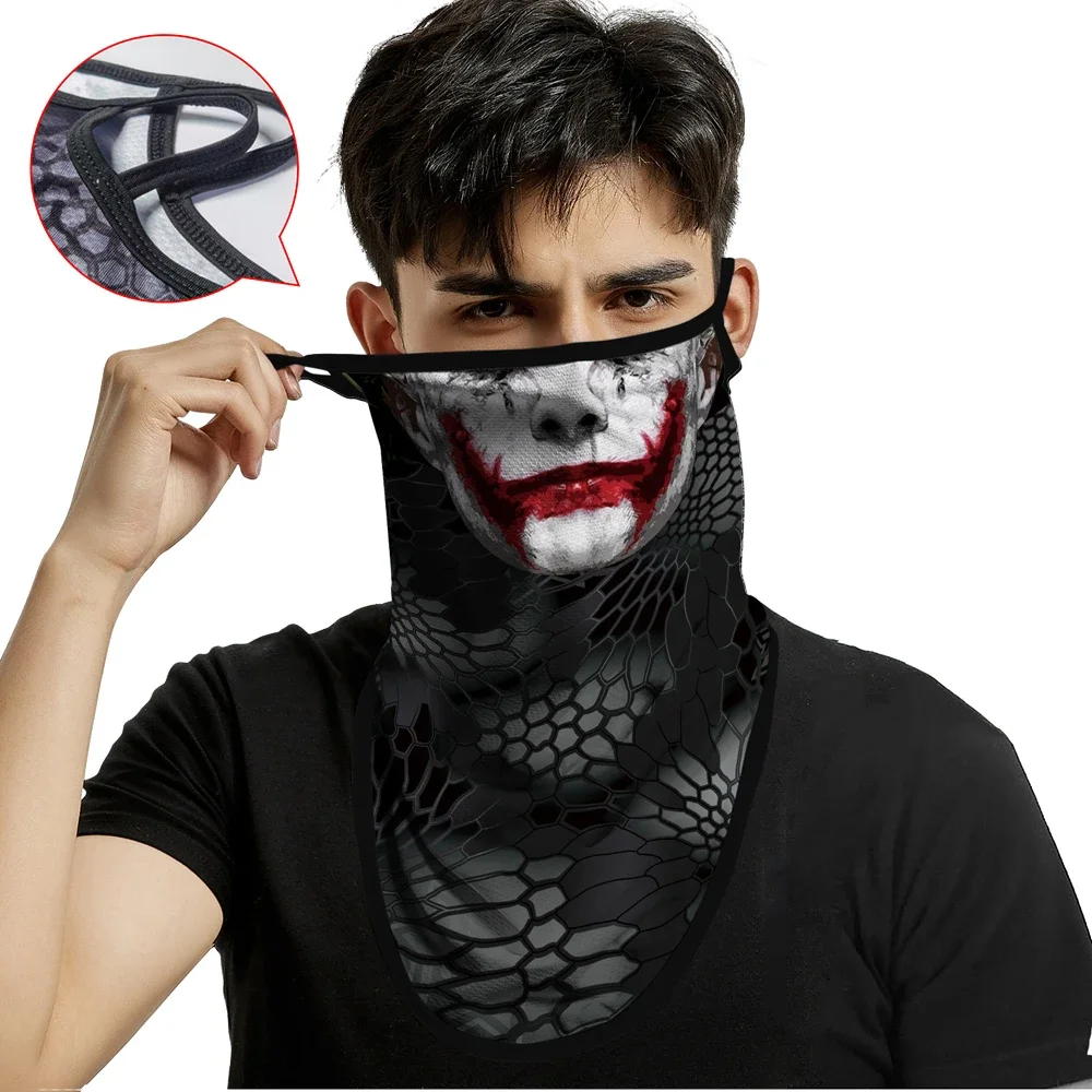 Windproof Joker Half Mask Triangle Scarf Men Sport Earloop Face Cover Protective Neck Gaiter Venom Bandana Buff Balaclava Summer