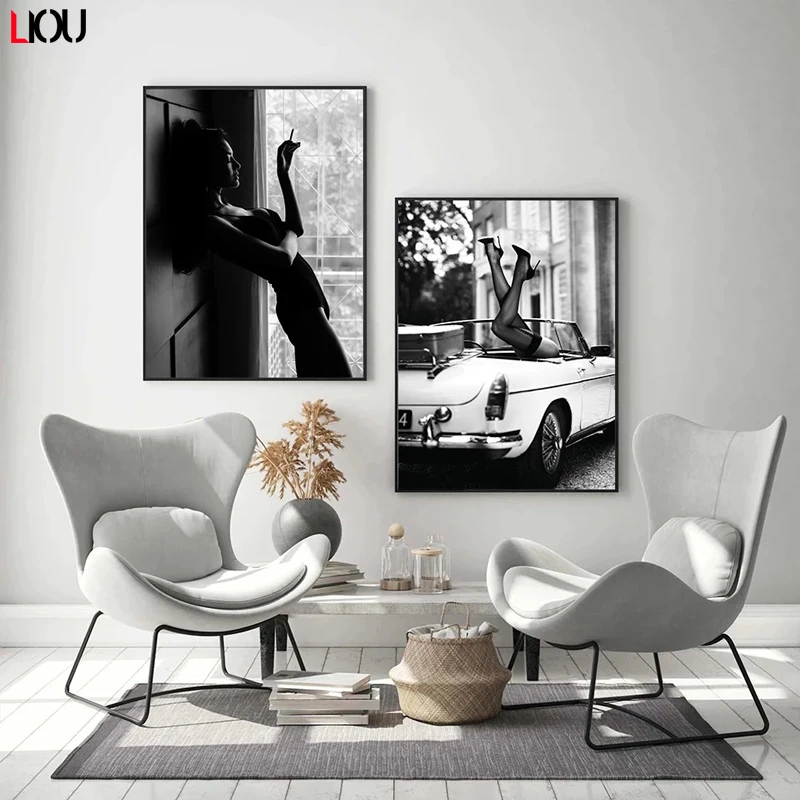 Модный сексуальный женский настенный постер обувь на высоком каблуке с губной