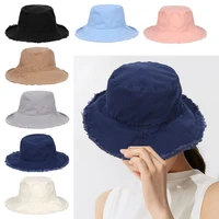 fashion teen cotton fishing hat portable panama hat summer sun caps sunscreen bucket hat fisherman cap