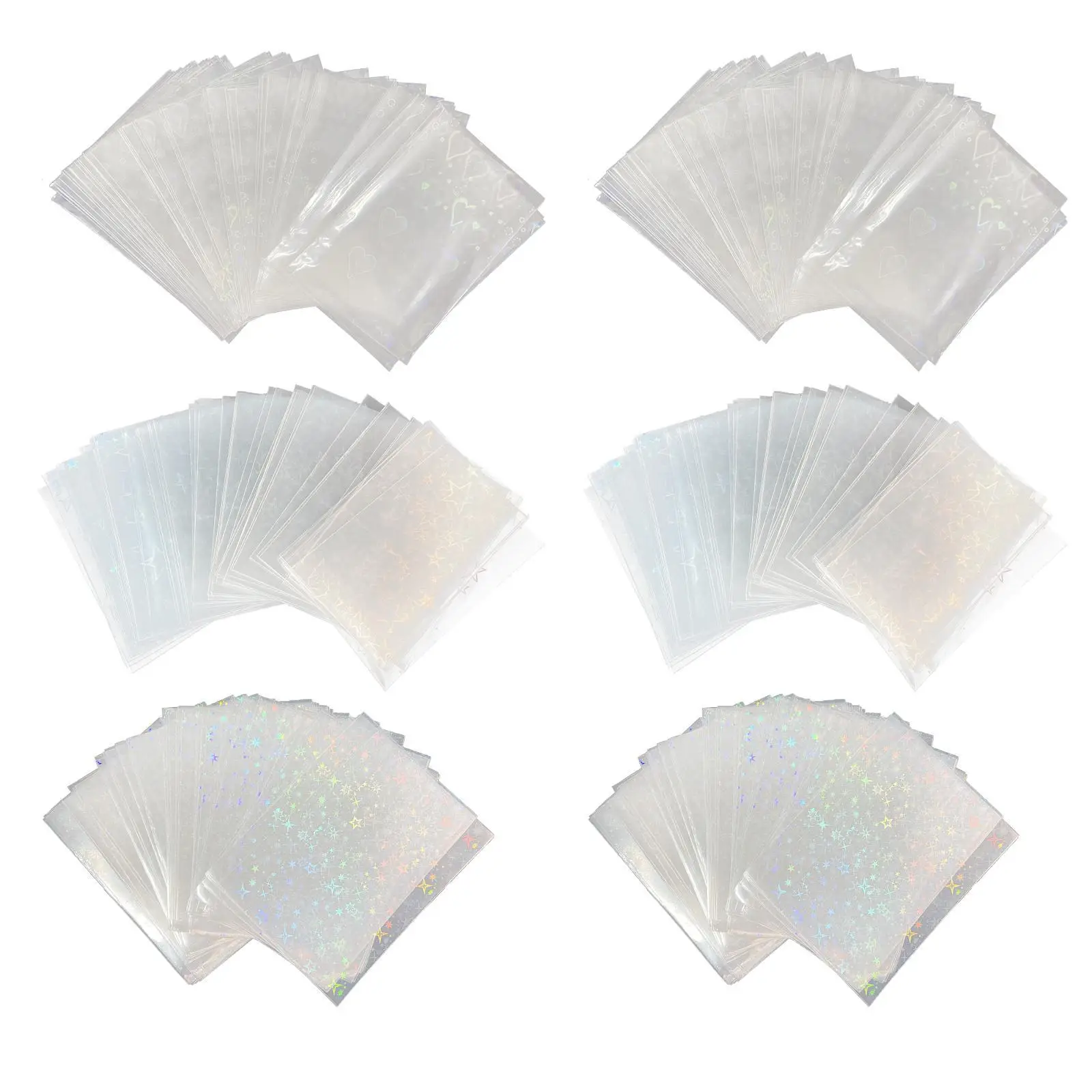 

100x Holographic Card Sleeves Protective Cover Plastic Flashing Card Sleeves for Baseball Card Sports Cards Trading Card