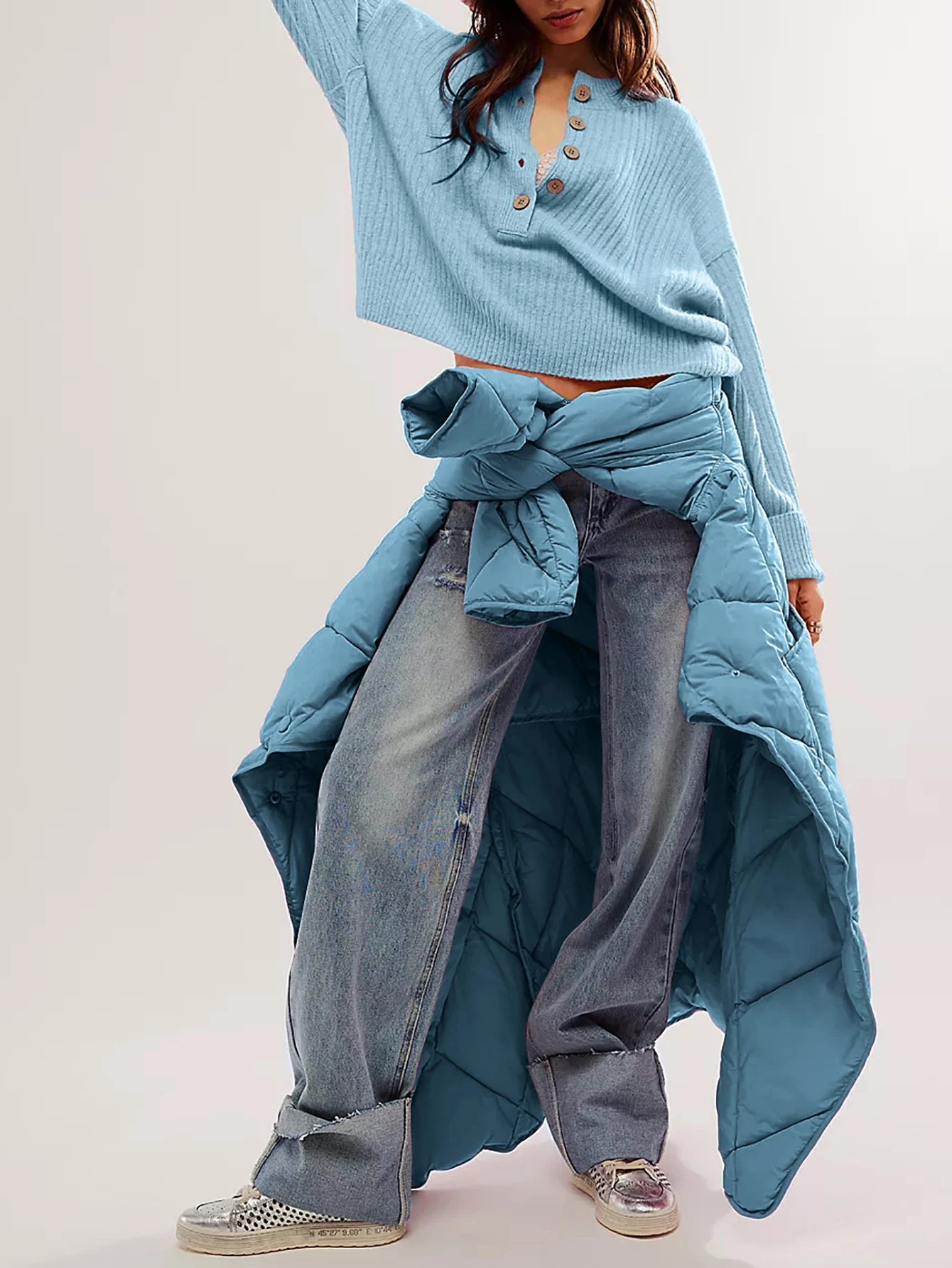 GarbGlory осенне-зимний модный повседневный вязаный свитер с круглым вырезом