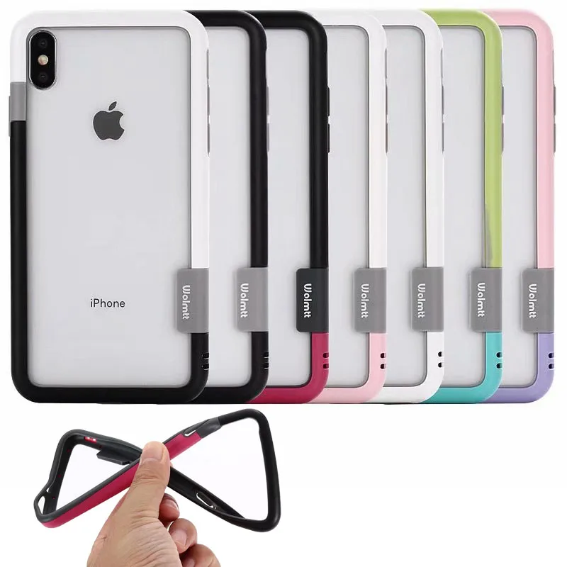 

50pcs Bumper Case For iPhone 13 12 Mini 11 Pro Max 7 8 Plus X S XS Max XR Dual Color Bumper Border Soft tpu + PC Case Cover Skin