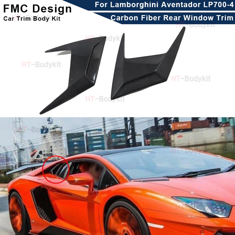 

For Lamborghini Aventador LP700 LP750 2011-2015 Body Kit 2 Pcs Carbon Fibre Rear Side Window Cover Trim