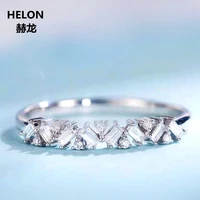 0.16ct SI/H Natural Diamonds Engagement Ring Solid 14k White Gold Baguette Cut Round Cut Diamonds Women Wedding Band