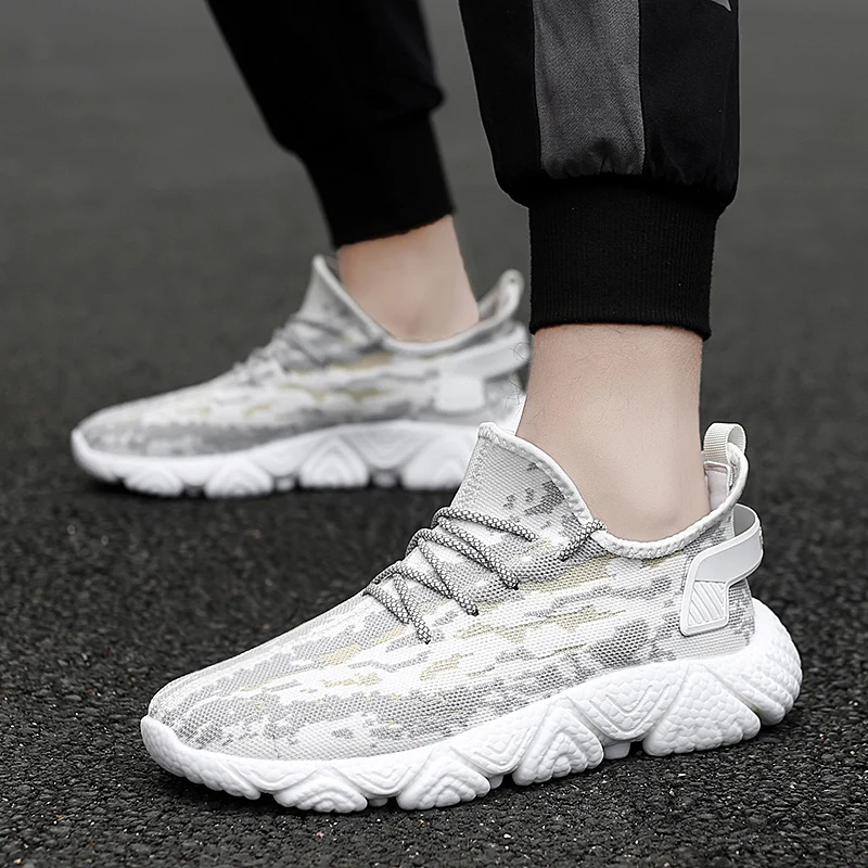 2023 Mesh Breathable Sneakers Lightweight Men Casual Shoes Lace-Up Casual Shoes Flats Running Sneakers Size 39-45