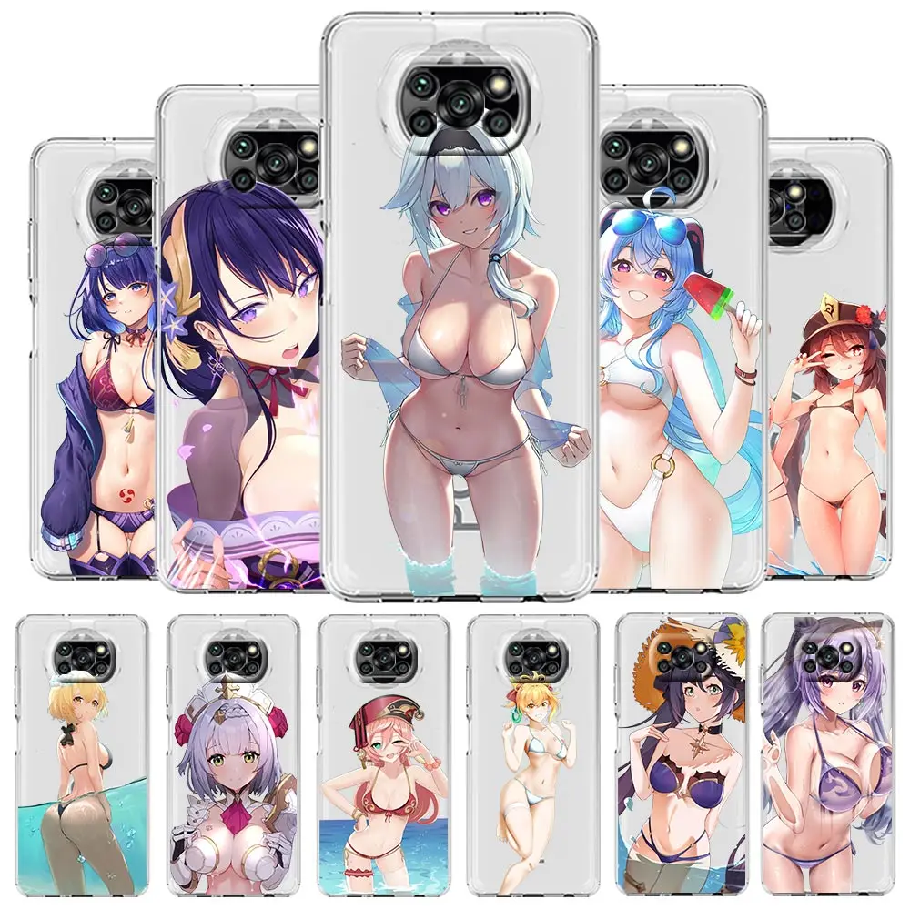 

Genshin Impact Sexy Girl Phone Case For Xiaomi Mi 12T 10 12 Lite 11 Ultra 11X 11T Pro 11i Poco X4 X3 NFC F3 F4 M3 M4 Clear Cover