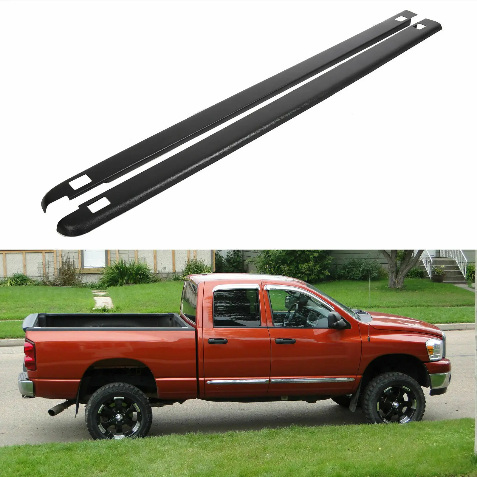 

6'5" Bed Rail Cap w/Hole Top Cover Protector For D_odge R_am 1500 2500 3500