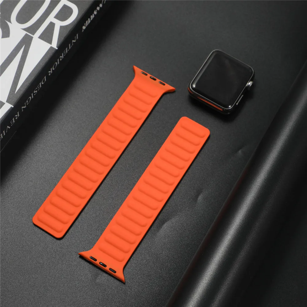 

Ремешок силиконовый для Apple watch band 44 мм 40 мм, магнитный браслет для iWatch band 38 мм 42 мм, Apple watch series 6 5 4 3 SE