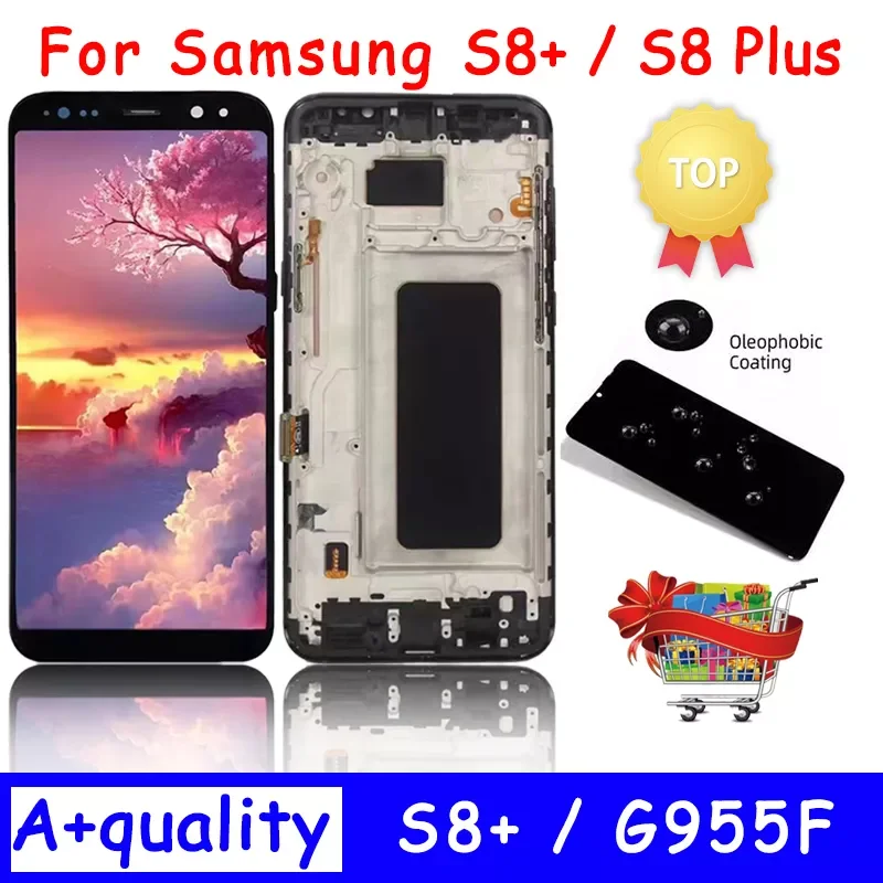 

ЖК-дисплей AAA + для SAMSUNG Galaxy S8 plus G955 G955F, дисплей с сенсорным экраном и дигитайзером в сборе с черной рамкой