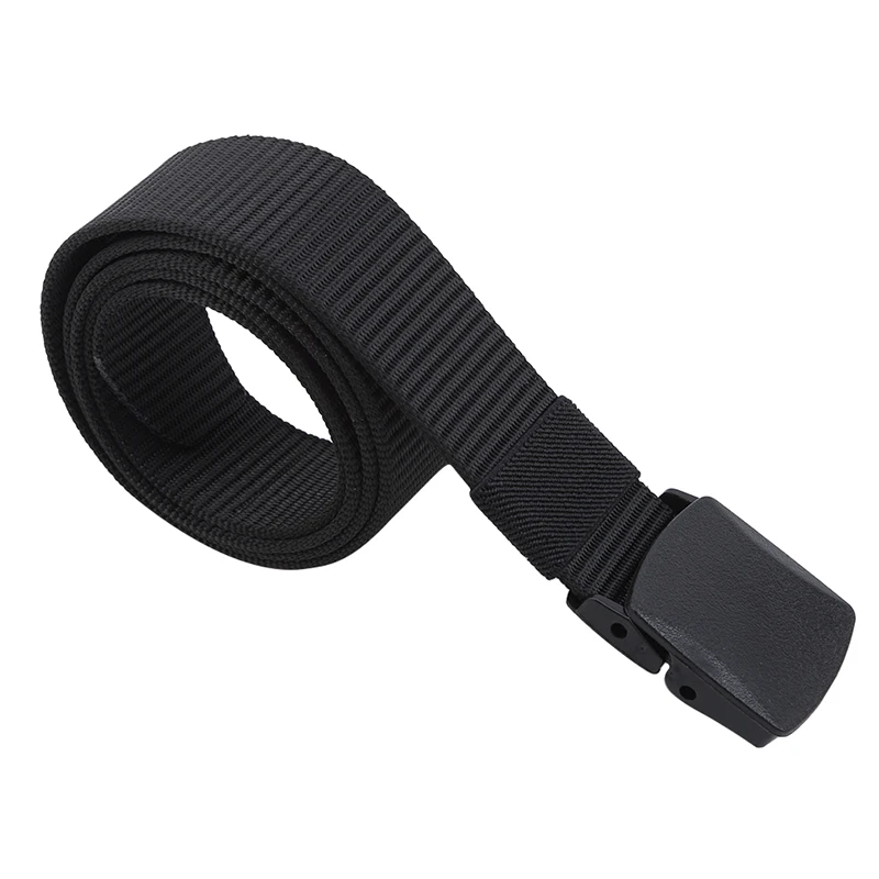 

Simple Design New Men's Black Silver Navy Nylon Fabric Canvas Belt 48.82*1.38