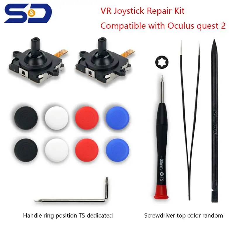 

3D Analog Joystick Replacement Compatible with Oculus Quest 2 Controller Handle Gaming Repair Part Accessories Left/Right Kits