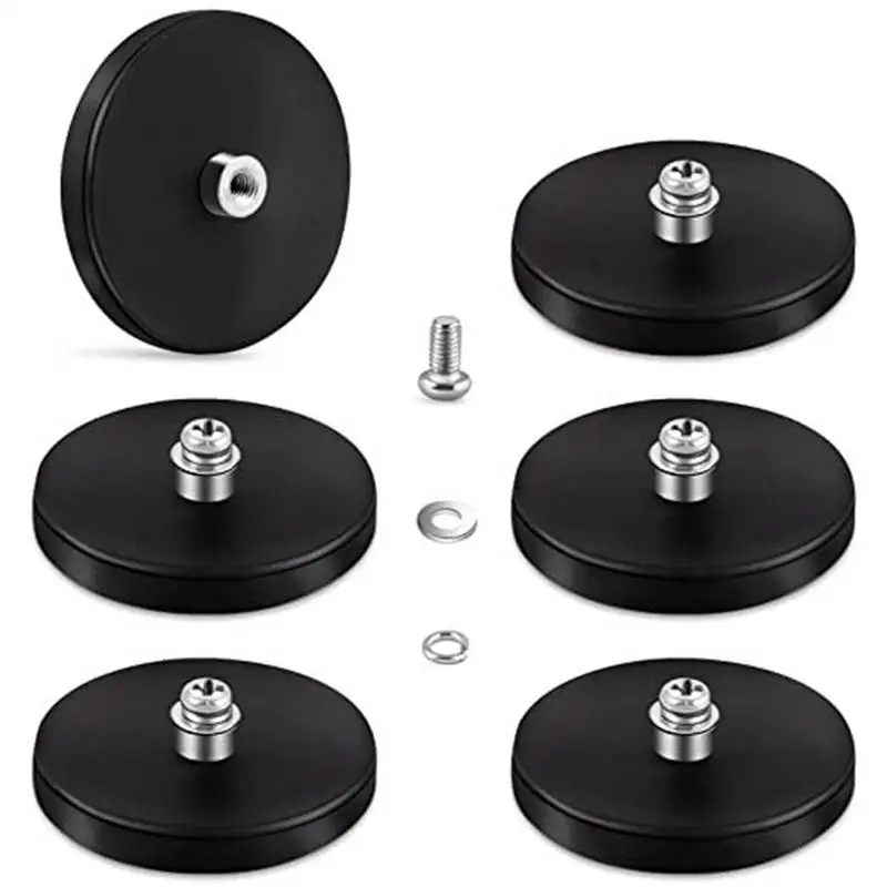 

Mounting Magnets Strong 6 Pcs Neodymium Magnet Base With M4/M6 Threaded Studs Strong Mounting Magnets Stud For Light Bar Mirror