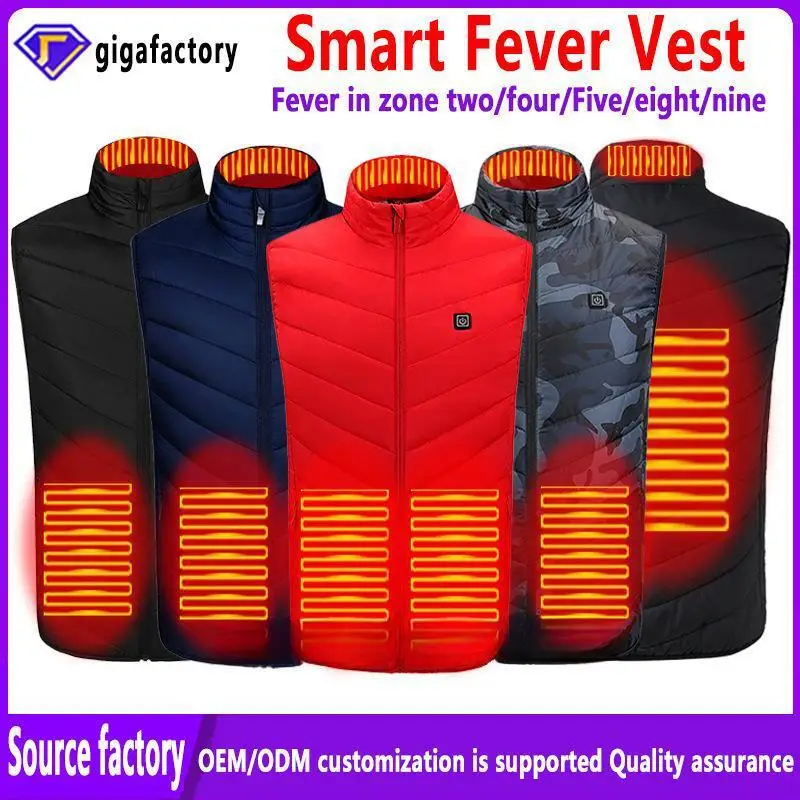 

9 Heated Vest Zones Electric Heated Coat USB Heating Jackets Men Women Sportswear Heated Coat Graphene Heat Jacket For Camping