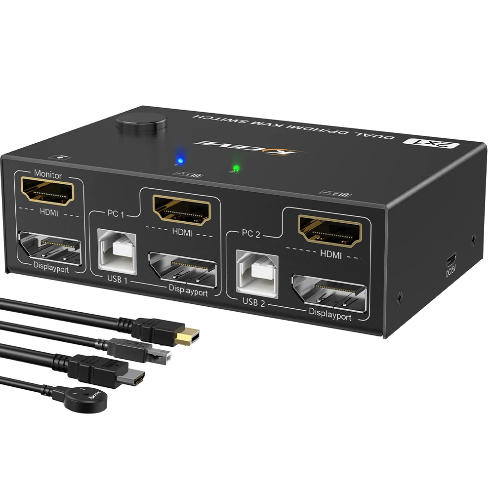 

HDMI-совместимый 60 Гц KVM 2 в 2 выхода двойной монитор переключатель контролирует 2 компьютера или ноутбука мониторы Двойной вход Дисплей