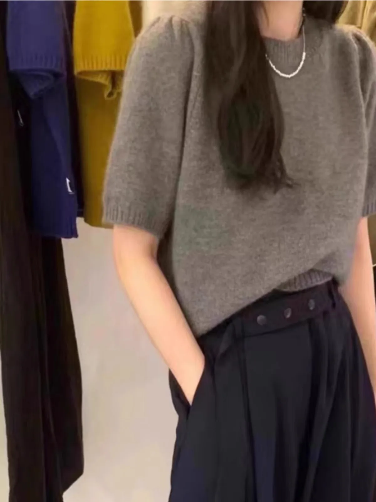 Мягкий ветер! Пуловер с круглым вырезом 100% чистый кашемир трикотажная женская