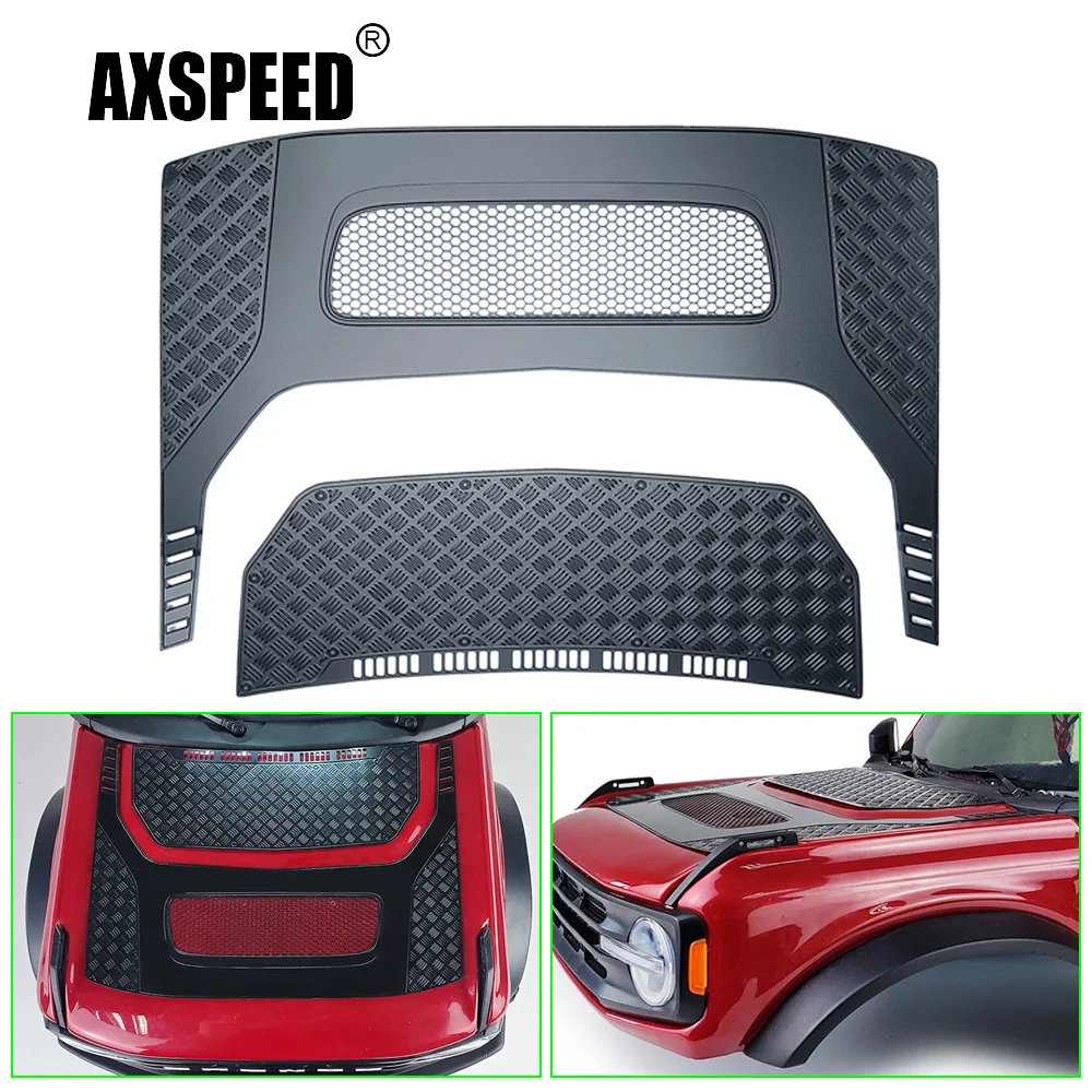 AXSPEED Metal Air Intake Grille Cover Anti-skid Plate for Traxxas TRX-4 TRX4 Bronco 1/10 RC Crawler Car Parts Accessories