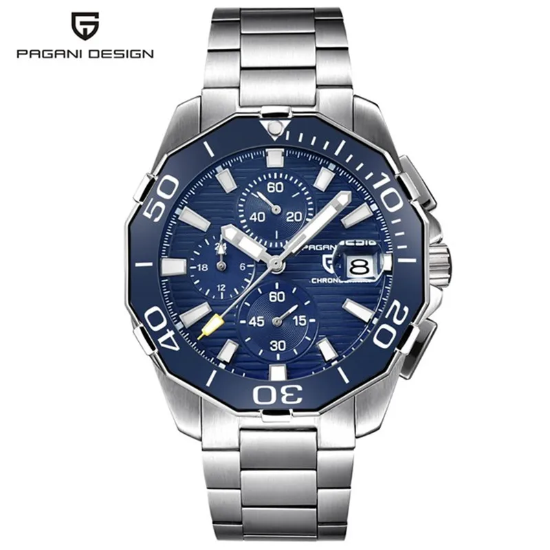 2022 New Pagani Design Men's Quartz Sport Watch VK67 100M Waterproof Stainless Steel Top Luxury Men's Clock PD1617 watch for men