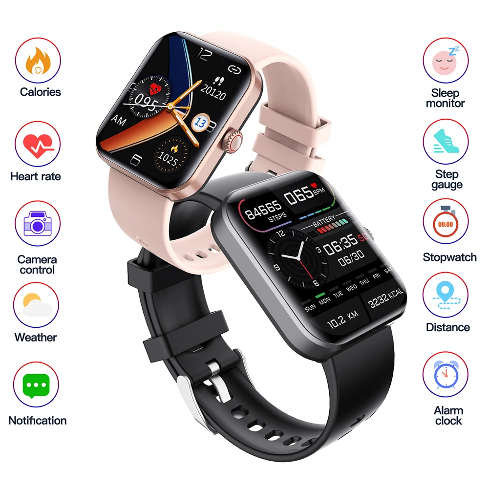 

1.9inch Smart Watch Blood Glucose Monitoring IP67 Waterproof Fitness Tracker Bluetooth-compatible Blood Sugar Test Smart Watch
