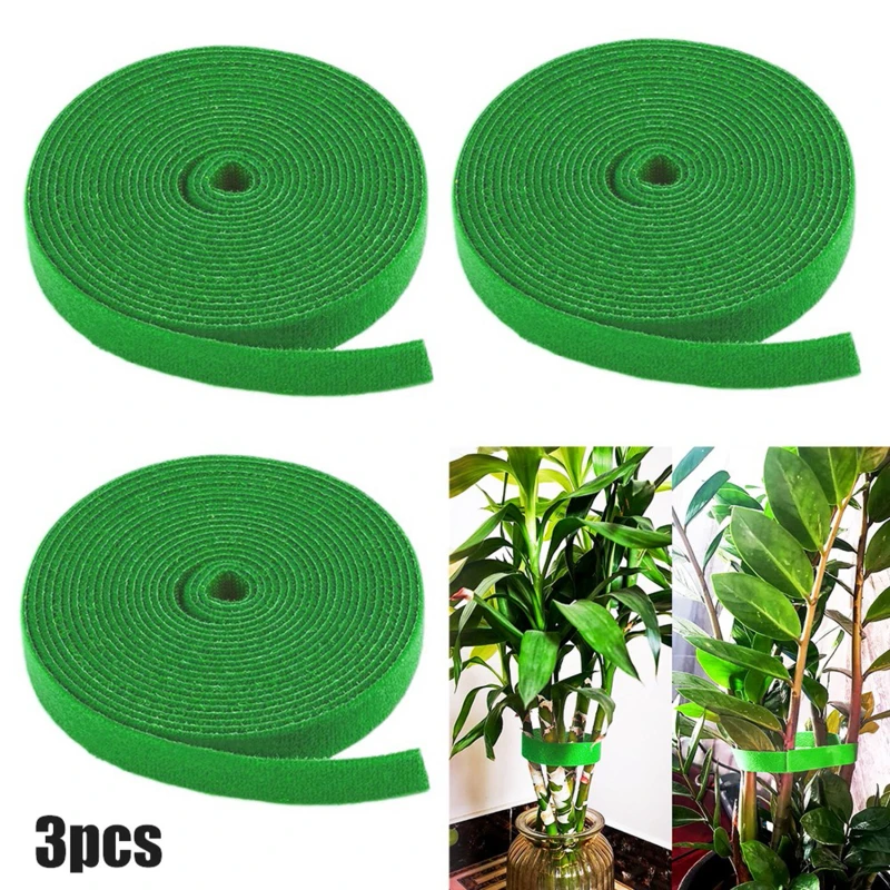 

3 Rolls Green Garden Twine Plant Ties Nylon Plant Bandage Garden Hook Loop Bamboo Cane Wrap Support Garden Accessories New