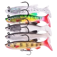 1pcs jig hook silicone soft bait 7 5cm 12g wobblers fishing lure 3d eyes rubber swimbait artificial baits bass pike pesca tackle