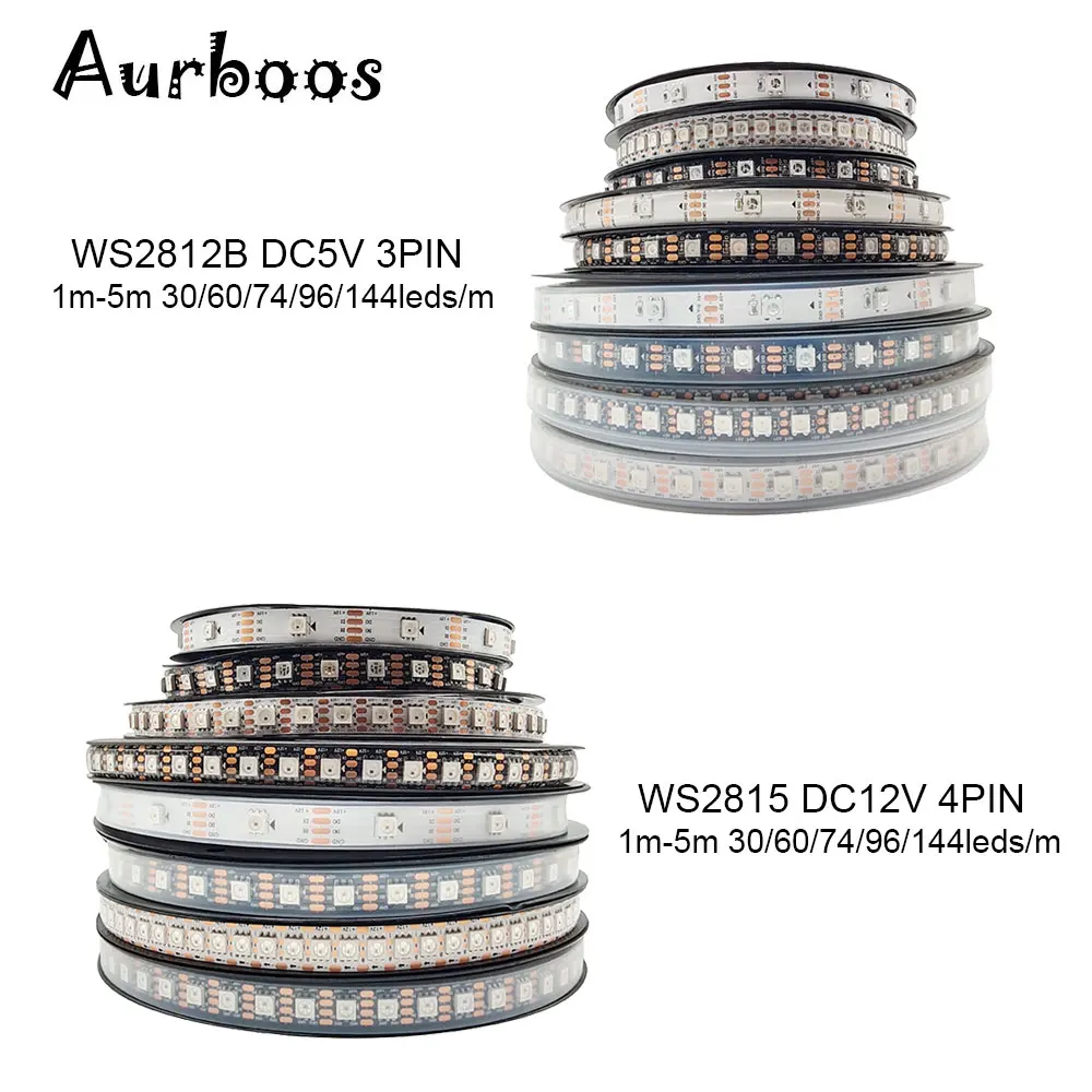 

RGB адресная светодиодная лента Aurboos DC5V/DC12V