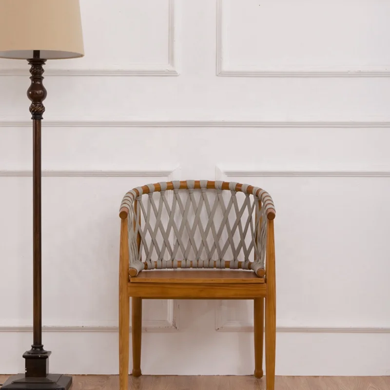 Дизайнерское уличное садовое обеденное кресло ginissa Nordic Hotel Ресторан Teak Ashwood Rope