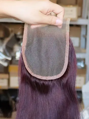 99J Темно-красные человеческие волосы Virgin Remy 4x4 5x5 13x4 13x6 Кружевная фронтальная застежка Прозрачные человеческие волосы Фронтальная застежка