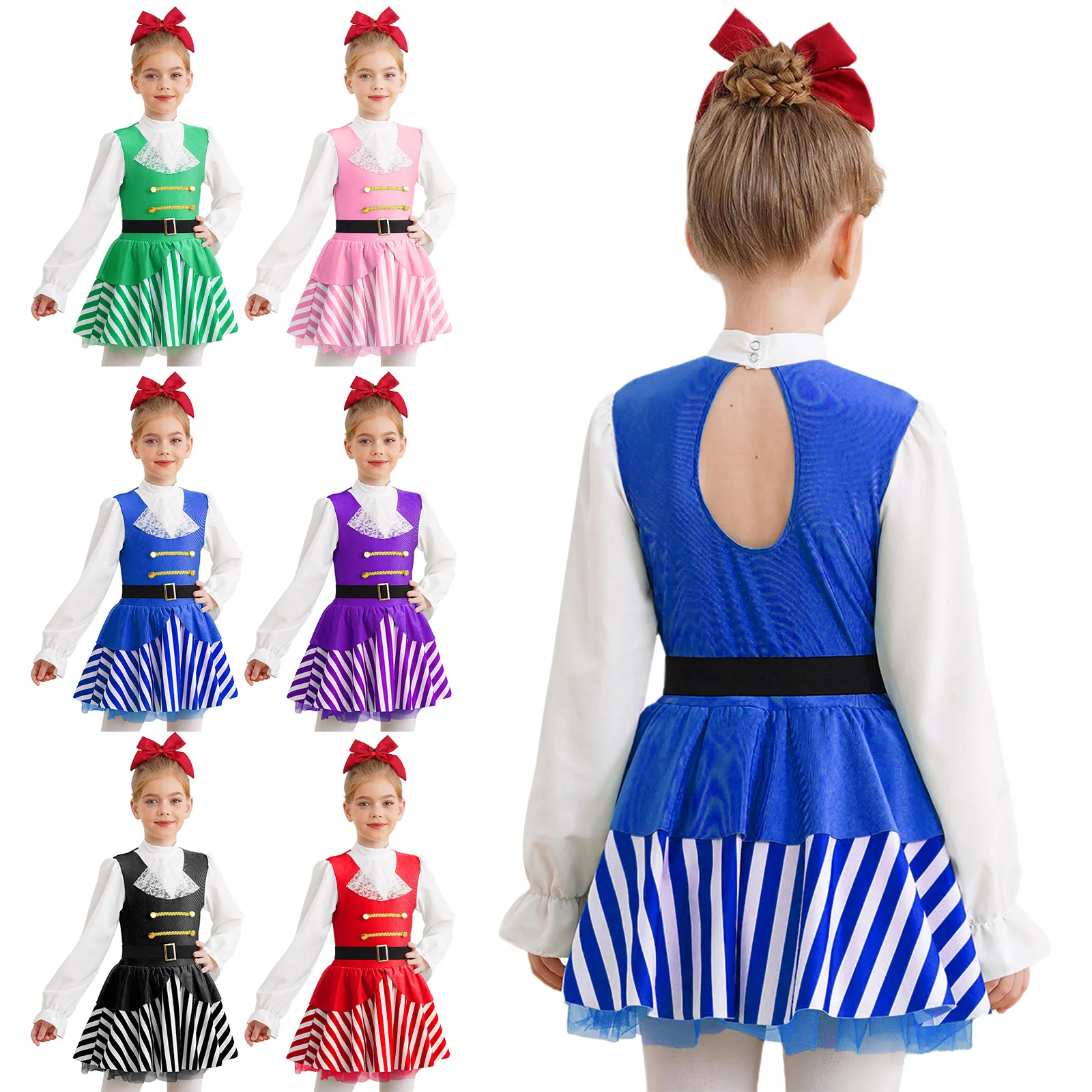 Детский рождественский костюм для девочек платье-пачка трапециевидной формы с