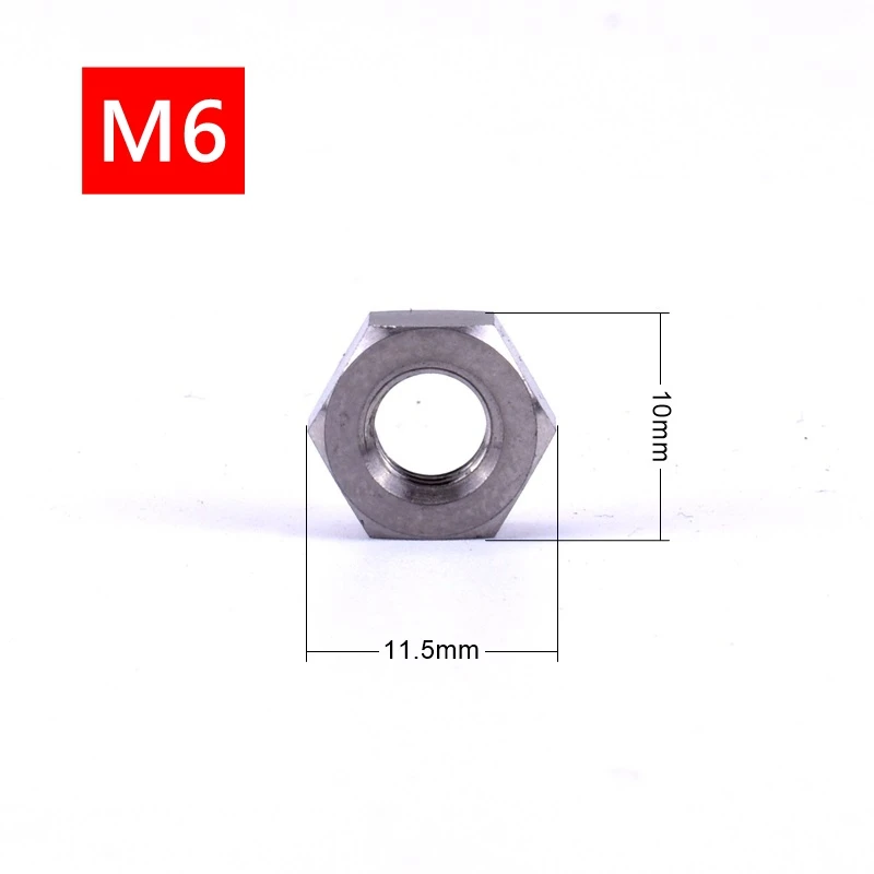 

Высокопрочные консервирующие титановые гайки Ti Gr5 M3 M4 M5 M6 M8 TC4 Гайка для велосипеда и мотоцикла Шестигранная гайка Легкий металл
