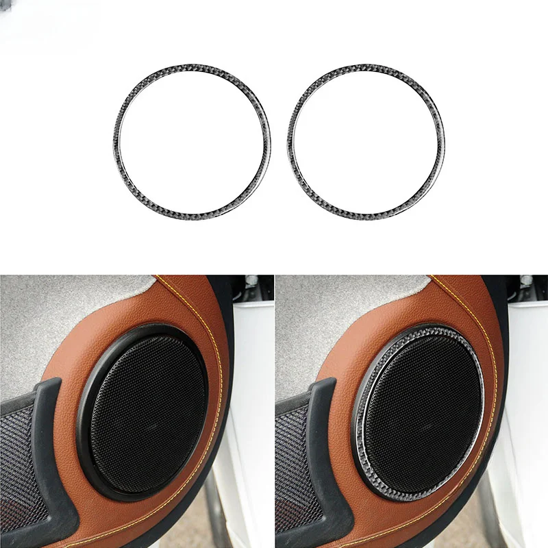 

For Benz Smart Fortwo 451 Coupe Cabrio Pure Pulse Passion 2011 2012 2013 2014 2015 Carbon Fiber Door Horn Speaker Frame Stcikers