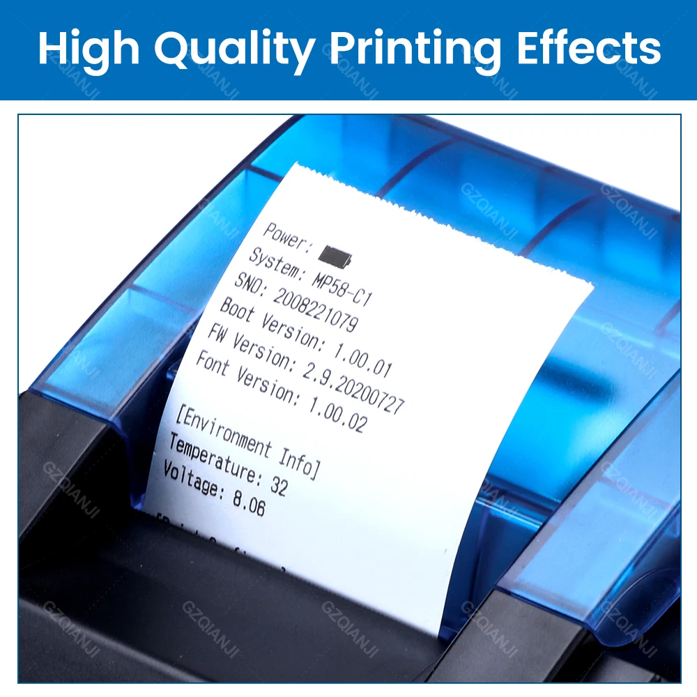 ПРИНТЕР ЧЕКОВ НА ТЕРМОБУМАГЕ С ВОЗМОЖНОСТЬЮ ПОДКЛЮЧЕНИЯ ЧЕРЕЗ USB И BLUETOOTH, 58 ММ, ДЛЯ КАССОВОЙ АППАРАТУРЫ, СУПЕРМАРКЕТОВ, ПЕРСОНАЛЬНЫХ КОМПЬЮТЕРОВ, IOS И ANDROID MOBILE, IMPRESORAS ON.