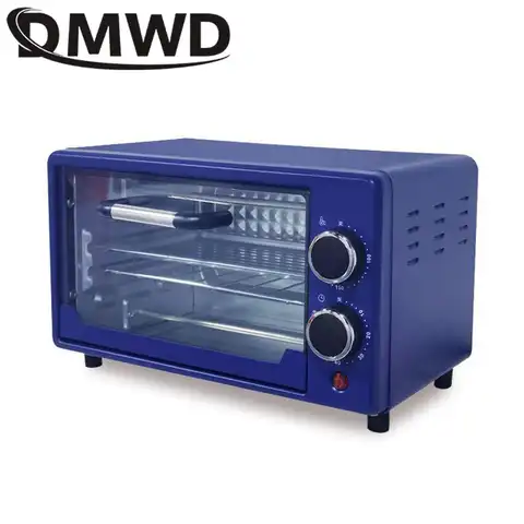 DMWD бытовая электрическая духовка, мини 12 л, многофункциональная машина для выпечки хлеба и яиц, интеллектуальный таймер, тостер, машина для ...