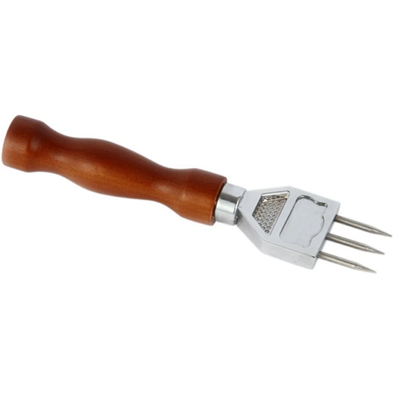 

3X Ice Pick - Sturdy Ice Chipper With Solid Wood Handle, 304 Stainless Steel Three Pronged Ice Crusher