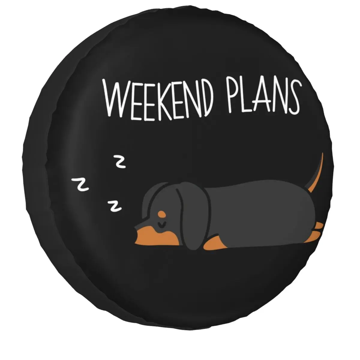 

Dachshund Weekend Plans Tire Cover 4WD 4x4 SUV Wiener Badger Sausage Dog Spare Wheel Protector for Honda 14-17 Inch