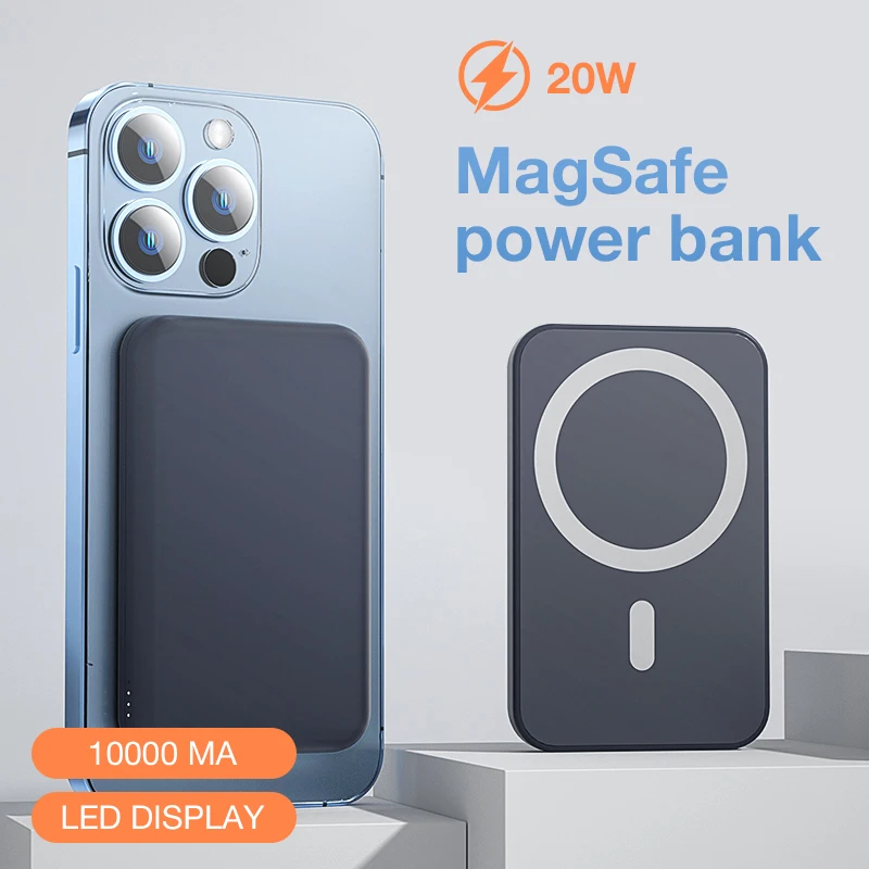 Портативный магнитный беспроводной внешний аккумулятор для iPhone запасной