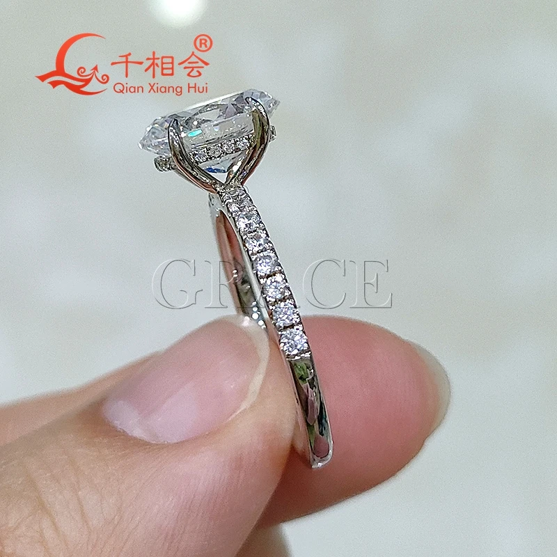 3ct 8*10mm oval round half Eternity Band D white vvs moissanite 925 Sterling Silver Ring Jewelry Rings Engagement Ladies men