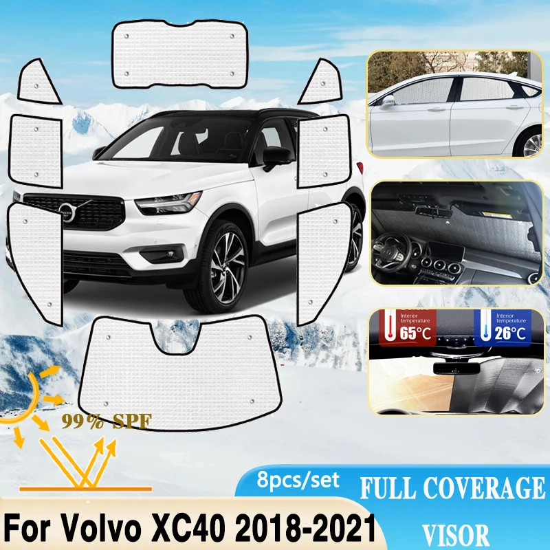 

Автомобильные солнцезащитные козырьки с полным покрытием для Volvo XC40 2018 2019 2020 2021, объемное лобовое стекло, окна, потертый солнцезащитный козы...