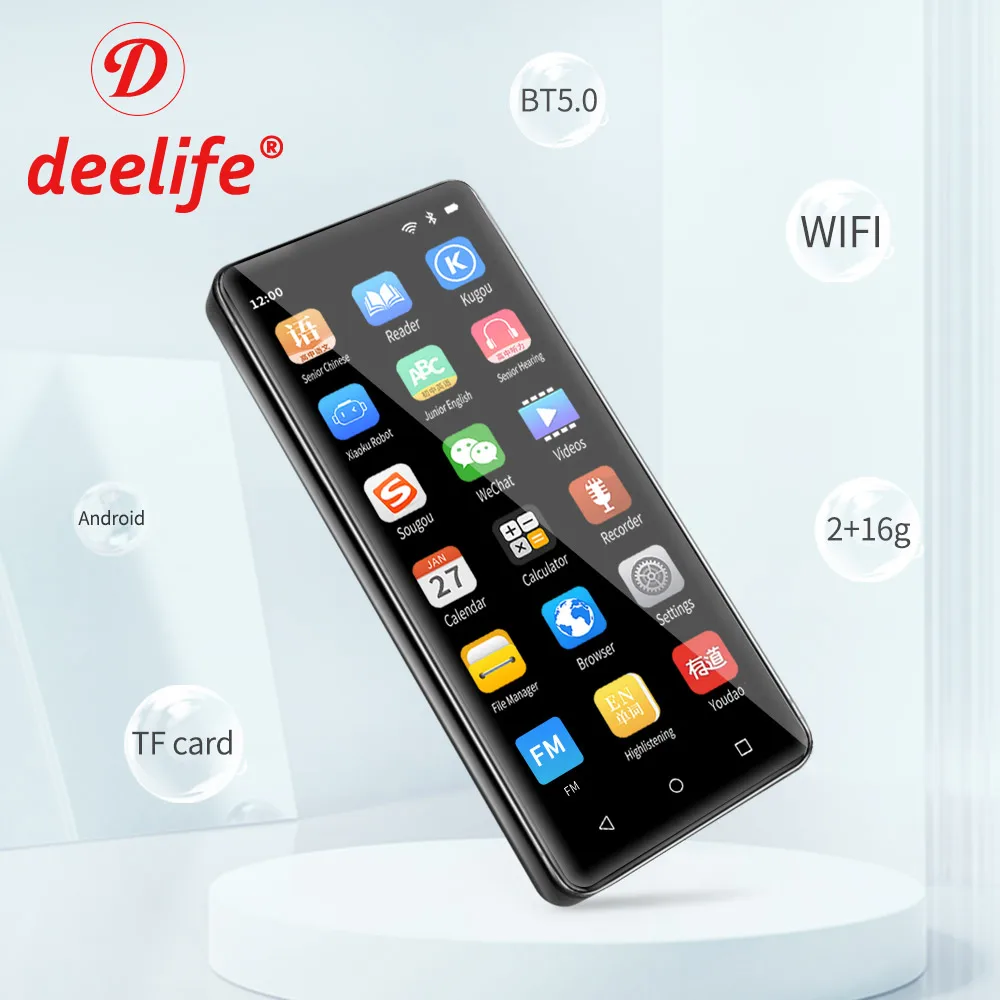 Deelife WiFi MP4 плеер Bluetooth Полный сенсорный экран с 3 5 дюймовым Android Hi-Fi аудио