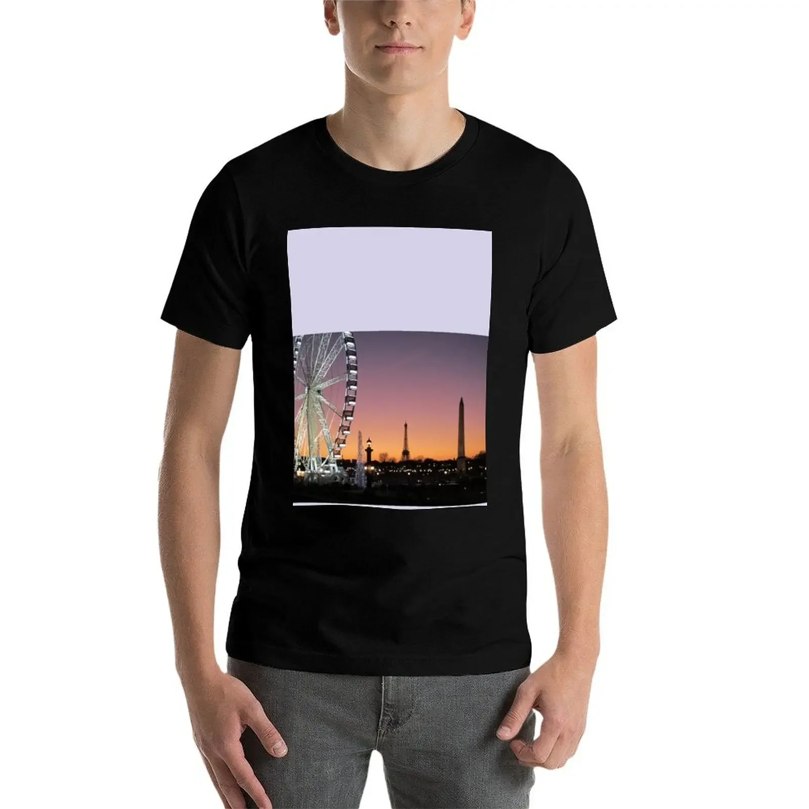 Футболка Paris Place de la Concorde at Sunset уличная одежда мужские футболки с изображением