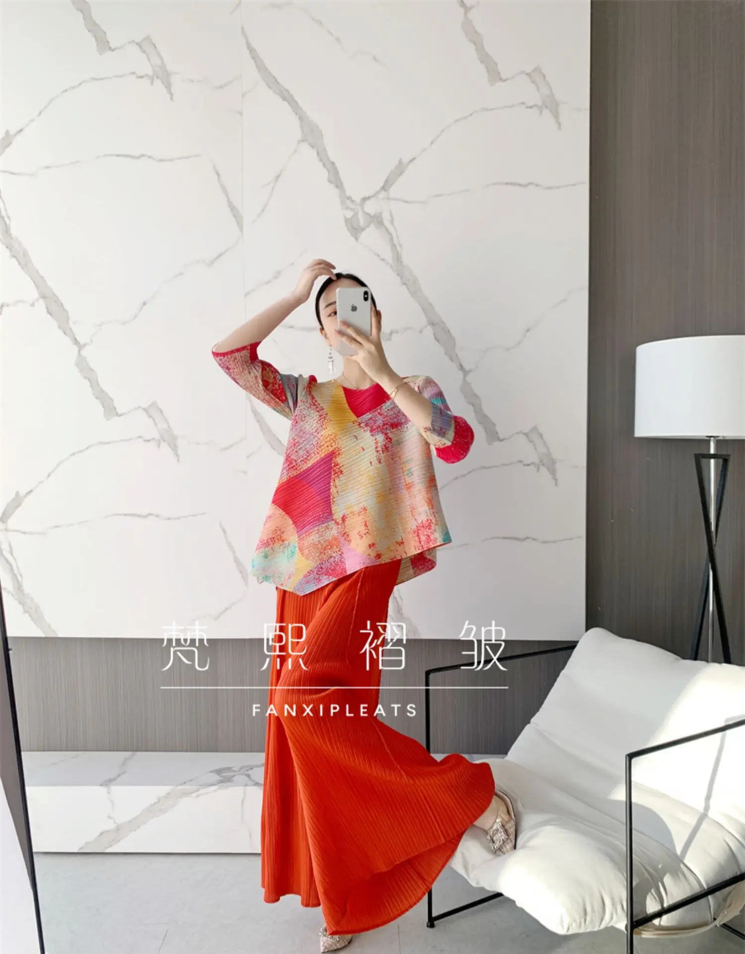 Лидер продаж модные Асимметричные футболки миаке с круглым вырезом и три